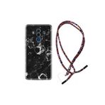 kilifland Huawei Mate 10 Pro ile Uyumlu Kılıf Rasta Ipli Boyun Askılı Desenli Silikon Black Hole Marble 1387