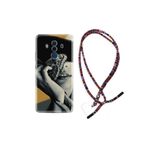 kilifland Huawei Mate 10 Pro ile Uyumlu Kılıf Rasta Ipli Boyun Askılı Desenli Silikon Butterfly Girl 1837