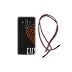 kilifland Huawei Mate 10 Pro ile Uyumlu Kılıf Rasta Ipli Boyun Askılı Desenli Silikon Cats 1792