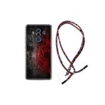 kilifland Huawei Mate 10 Pro ile Uyumlu Kılıf Rasta Ipli Boyun Askılı Desenli Silikon Color Wolf 1704