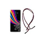 kilifland Huawei Mate 10 Pro ile Uyumlu Kılıf Rasta Ipli Boyun Askılı Desenli Silikon Colorful Astronot 1727