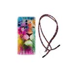 kilifland Huawei Mate 10 Pro ile Uyumlu Kılıf Rasta Ipli Boyun Askılı Desenli Silikon Colorfull Leon 2 1388