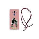 kilifland Huawei Mate 10 Pro ile Uyumlu Kılıf Rasta Ipli Boyun Askılı Desenli Silikon Dog And Girl 1359