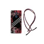 kilifland Huawei Mate 10 Pro ile Uyumlu Kılıf Rasta Ipli Boyun Askılı Desenli Silikon Flowers Line 1732
