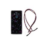 kilifland Huawei Mate 10 Pro ile Uyumlu Kılıf Rasta Ipli Boyun Askılı Desenli Silikon Galaxy Yunus Göz 1860