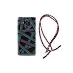 kilifland Huawei Mate 10 Pro ile Uyumlu Kılıf Rasta Ipli Boyun Askılı Desenli Silikon Gri Zigzag 1706