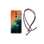 kilifland Huawei Mate 10 Pro ile Uyumlu Kılıf Rasta Ipli Boyun Askılı Desenli Silikon Güzel Çiçekler 1712