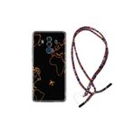 kilifland Huawei Mate 10 Pro ile Uyumlu Kılıf Rasta Ipli Boyun Askılı Desenli Silikon Harita Ve Uçak 1777