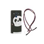 kilifland Huawei Mate 10 Pro ile Uyumlu Kılıf Rasta Ipli Boyun Askılı Desenli Silikon Hello Panda 1709