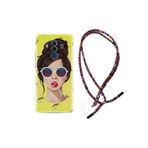 kilifland Huawei Mate 10 Pro ile Uyumlu Kılıf Rasta Ipli Boyun Askılı Desenli Silikon Lollipop Woman 1416