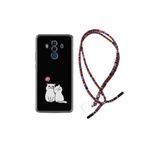kilifland Huawei Mate 10 Pro ile Uyumlu Kılıf Rasta Ipli Boyun Askılı Desenli Silikon Love Cats 1690