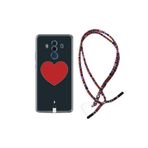 kilifland Huawei Mate 10 Pro ile Uyumlu Kılıf Rasta Ipli Boyun Askılı Desenli Silikon Mavi Mermer 1297