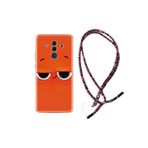 kilifland Huawei Mate 10 Pro ile Uyumlu Kılıf Rasta Ipli Boyun Askılı Desenli Silikon Orange 1830