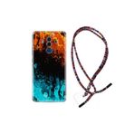 kilifland Huawei Mate 10 Pro ile Uyumlu Kılıf Rasta Ipli Boyun Askılı Desenli Silikon Orange Blue Color 1665