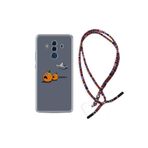 kilifland Huawei Mate 10 Pro ile Uyumlu Kılıf Rasta Ipli Boyun Askılı Desenli Silikon Orange Escape 1374