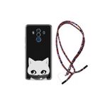 kilifland Huawei Mate 10 Pro ile Uyumlu Kılıf Rasta Ipli Boyun Askılı Desenli Silikon Pandemi Cat 1729