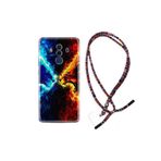 kilifland Huawei Mate 10 Pro ile Uyumlu Kılıf Rasta Ipli Boyun Askılı Desenli Silikon Red Blue Leon 1714