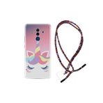 kilifland Huawei Mate 10 Pro ile Uyumlu Kılıf Rasta Ipli Boyun Askılı Desenli Silikon Sweety Unicorn 1737