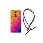 kilifland Huawei Mate 10 Pro ile Uyumlu Kılıf Rasta Ipli Boyun Askılı Desenli Silikon Üçgenler 1635