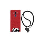 kilifland Huawei Mate 10 Pro ile Uyumlu Kılıf Resimli Desenli Silikon Boyun Askılı Sleeping Panda 1810