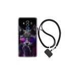 kilifland Huawei Mate 10 Pro ile Uyumlu Kılıf Silikon Desen Boyun Askılı Carisma Cat 1607