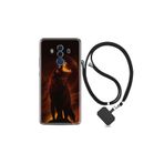 kilifland Huawei Mate 10 Pro ile Uyumlu Kılıf Silikon Desen Boyun Askılı Fire Wolf 1602