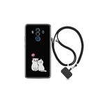 kilifland Huawei Mate 10 Pro ile Uyumlu Kılıf Silikon Desen Boyun Askılı Love Cats 1690