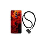 kilifland Huawei Mate 10 Pro ile Uyumlu Kılıf Silikon Desen Boyun Askılı Red Orange Zigzag 1695