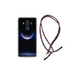 Kılıfland Huawei Mate 10 Pro ile Uyumlu Rasta İpli Boyun Askılı Desenli Silikon Kılıf, Midnight Moon, Çok Renkli
