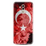 Kılıfland Huawei Mate 20 Lite ile Uyumlu Silikon Kılıf, Türk Bayrağı Desenli, Siyah