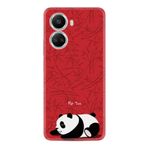 Kılıfland Huawei Nova 10 Se ile Uyumlu Kılıf, Silikon, Platinium Series, Sleeping Panda Desenli, Kırmızı