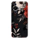 Kılıfland Huawei Nova 12S ile Uyumlu Kılıf, Boutique Baskılı, Çiçek Desenli, Siyah