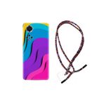 kilifland Huawei Nova 9 ile Uyumlu Kılıf Rasta Ipli Boyun Askılı Desenli Silikon Renk Cümbüşü 1631