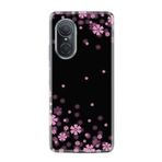Kılıfland Huawei Nova 9 Se ile Uyumlu Silikon Kılıf, Çiçek Desenli, Siyah