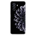 Kılıfland Huawei Nova Y70 ile Uyumlu Silikon Kılıf, Çiçek Desen, Siyah