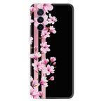 Kılıfland Huawei Nova Y70 ile Uyumlu Silikon Kılıf, Çiçekli Desenli, Pembe Çiçekler, Siyah