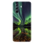 Kılıfland Huawei Nova Y70 ile Uyumlu Silikon Kılıf, Kuzey Işıkları Desenli, Yeşil