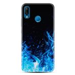 kilifland Huawei P20 Lite ile Uyumlu Kılıf Silikon Desen Güzel Seri Blue Fire 1678