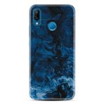 Kılıfland Huawei P20 Lite ile Uyumlu Silikon Kılıf, Blue Zigzag Desen, Siyah