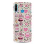 Kılıfland Huawei P30 Lite ile Uyumlu Silikon Kılıf, Donut Flamingo Desenli, Siyah
