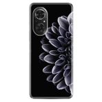 Kılıfland Huawei P50 Pro ile Uyumlu Silikon Kılıf, Çiçek Desen, Siyah
