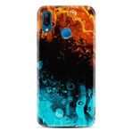 Kılıfland Huawei Y7 2019 ile Uyumlu Silikon Kılıf, Desen Özel Seri, Orange Blue Color