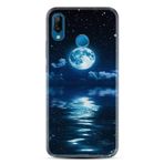 Kılıfland Huawei Y7 2019 ile Uyumlu Silikon Kılıf, Resimli, Gece Ayı Deseni, Siyah