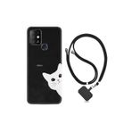 kilifland Infinix Hot 10 ile Uyumlu Kılıf Resimli Desenli Silikon Boyun Askılı Çılgın Kedi 1895