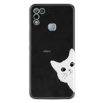 kilifland Infinix Hot 10 Play ile Uyumlu Kılıf Resimli Desenli Silikon Platinium Series Çılgın Kedi 1895