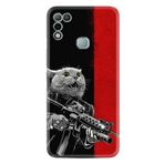 kilifland Infinix Hot 10 Play ile Uyumlu Kılıf Silikon Desen Özel Seri Çılgın Kedi 1674