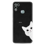 Kılıfland Infinix Hot 11 Play ile Uyumlu Kılıf, Resimli Desenli Silikon, Platinium Series, Çılgın Kedi, Siyah-Beyaz