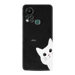 Kılıfland Infinix Hot 11s Kılıf, Resimli Desenli Silikon, Platinium Series, Çılgın Kedi, Siyah