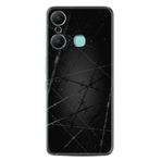Kılıfland Infinix Hot 20 ile Uyumlu Silikon Kılıf, Desen Özel Seri, Dikenli Tel, Siyah
