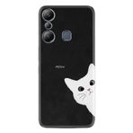 Kılıfland Infinix Hot 20i Kılıf, Resimli Desenli Silikon, Platinium Series, Çılgın Kedi, Siyah
